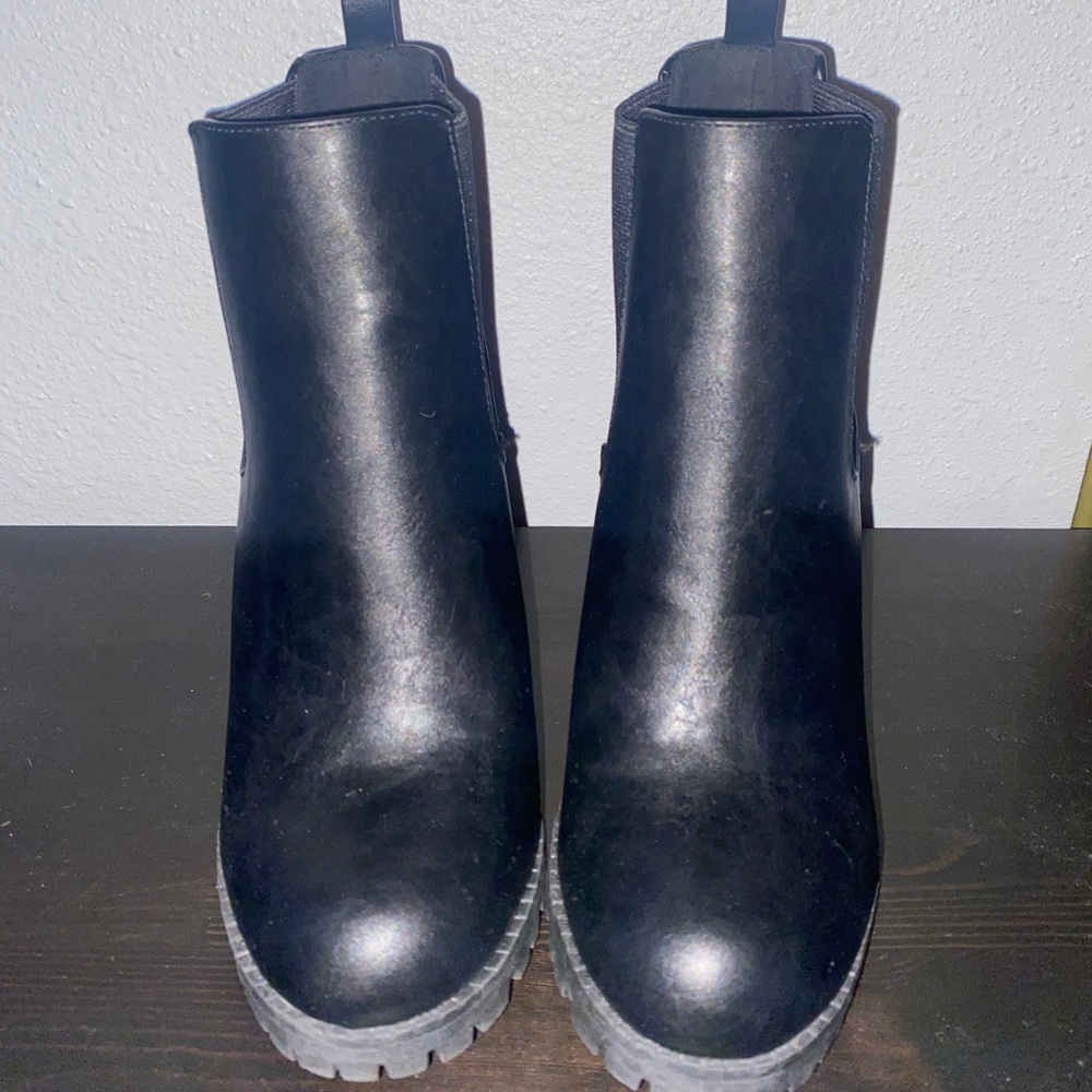 Black Leather Booties